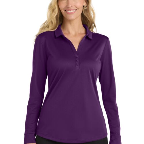 Ladies Silk Touch  Performance Long Sleeve Polo Thumbnail
